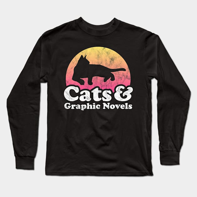 Cats and Graphic Novels Gift Long Sleeve T-Shirt by JKFDesigns
